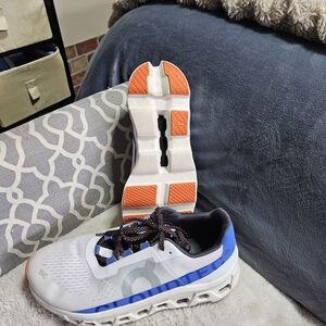 On Running Men's Athletic Shoes in White, Blue & Orange